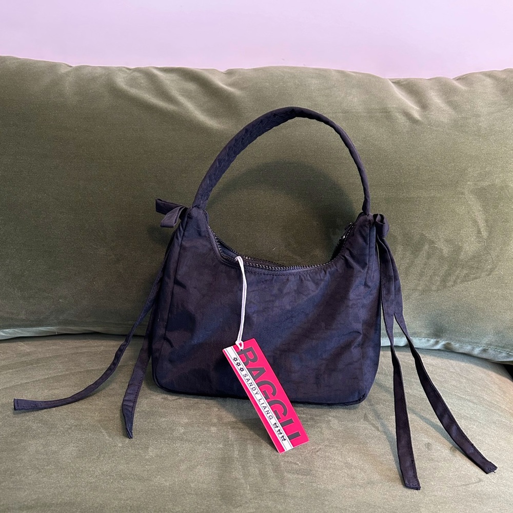 Sandy Liang x Baggu black mini bow bag
